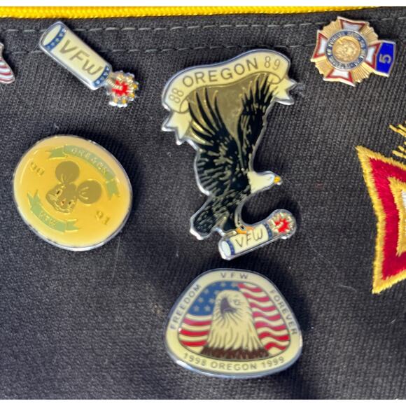 VTG Veterans of Foreign Wars - VFW Hats/Caps WITH 10 Pins - Oregon Chapter!! - Picture 5 of 8